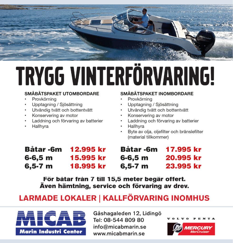 Motorbåt med utombordare på vattnet